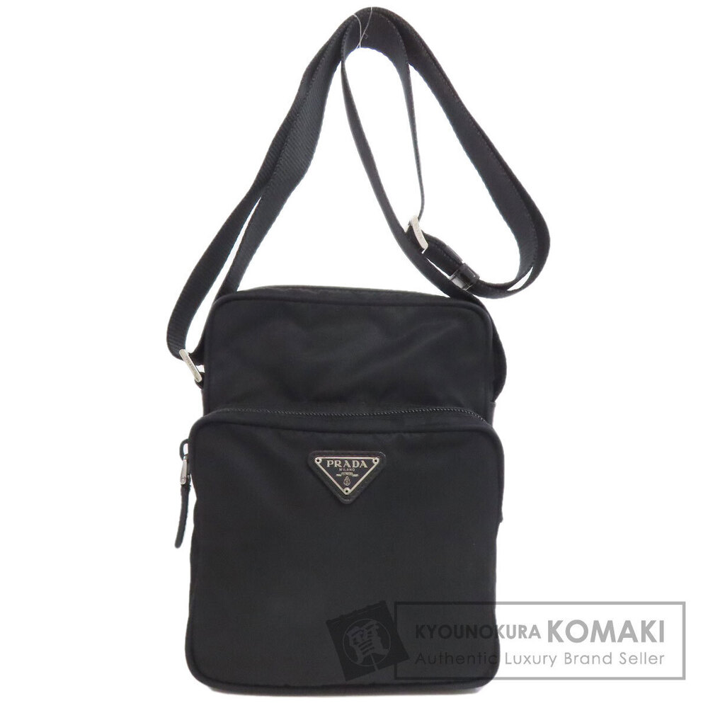 Prada Logo Crossbody Messenger Bag Black